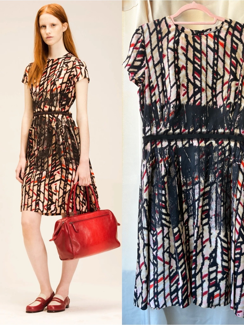 Bottega Veneta Painted/Coated silk Abstract Dress